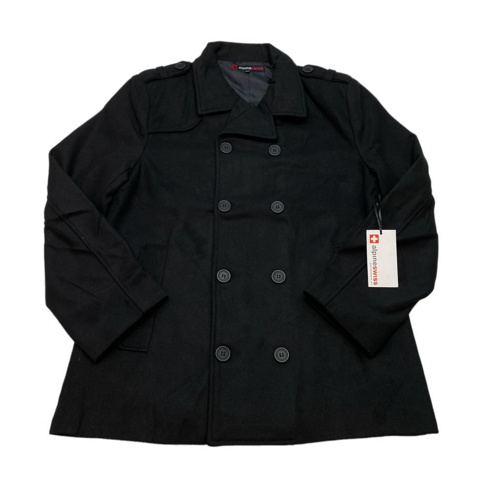 Alpine Swiss Wool JAKE Pea Coat Medium